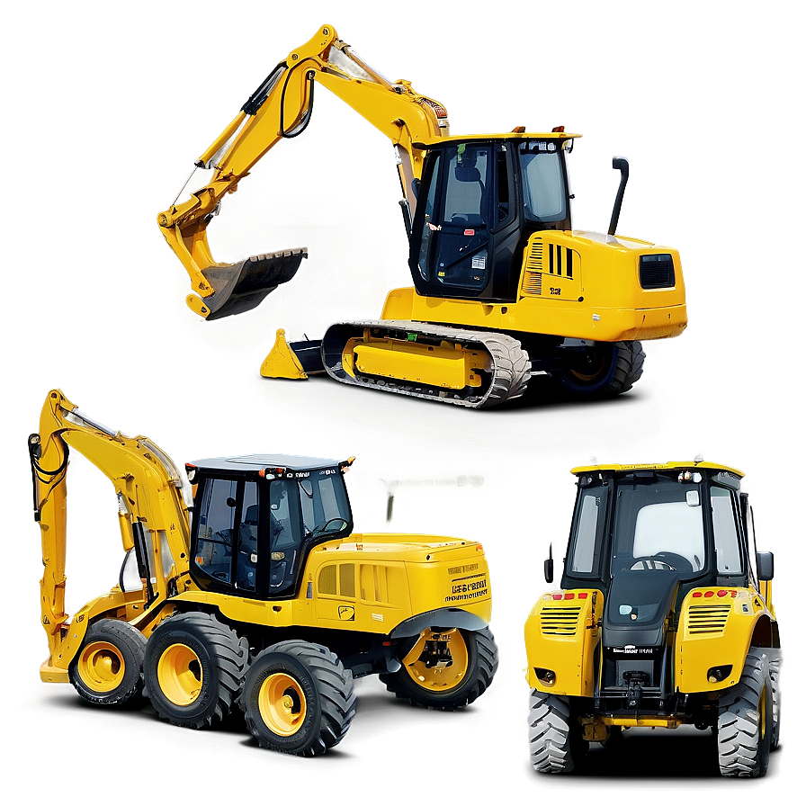 Backhoe Loader On The Road Png Spc PNG