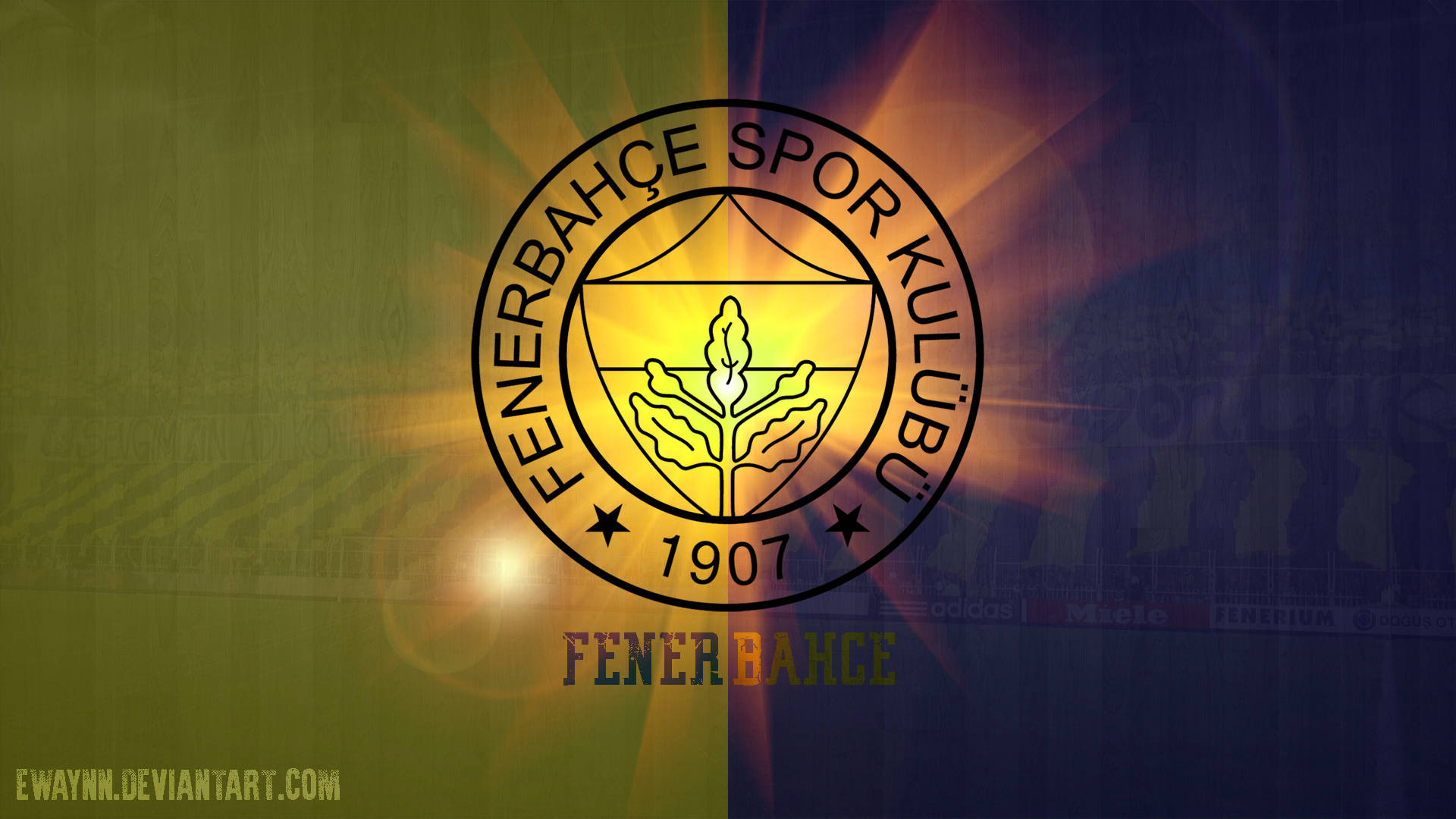 Backlight Blue And Yellow Fenerbahce Wallpaper