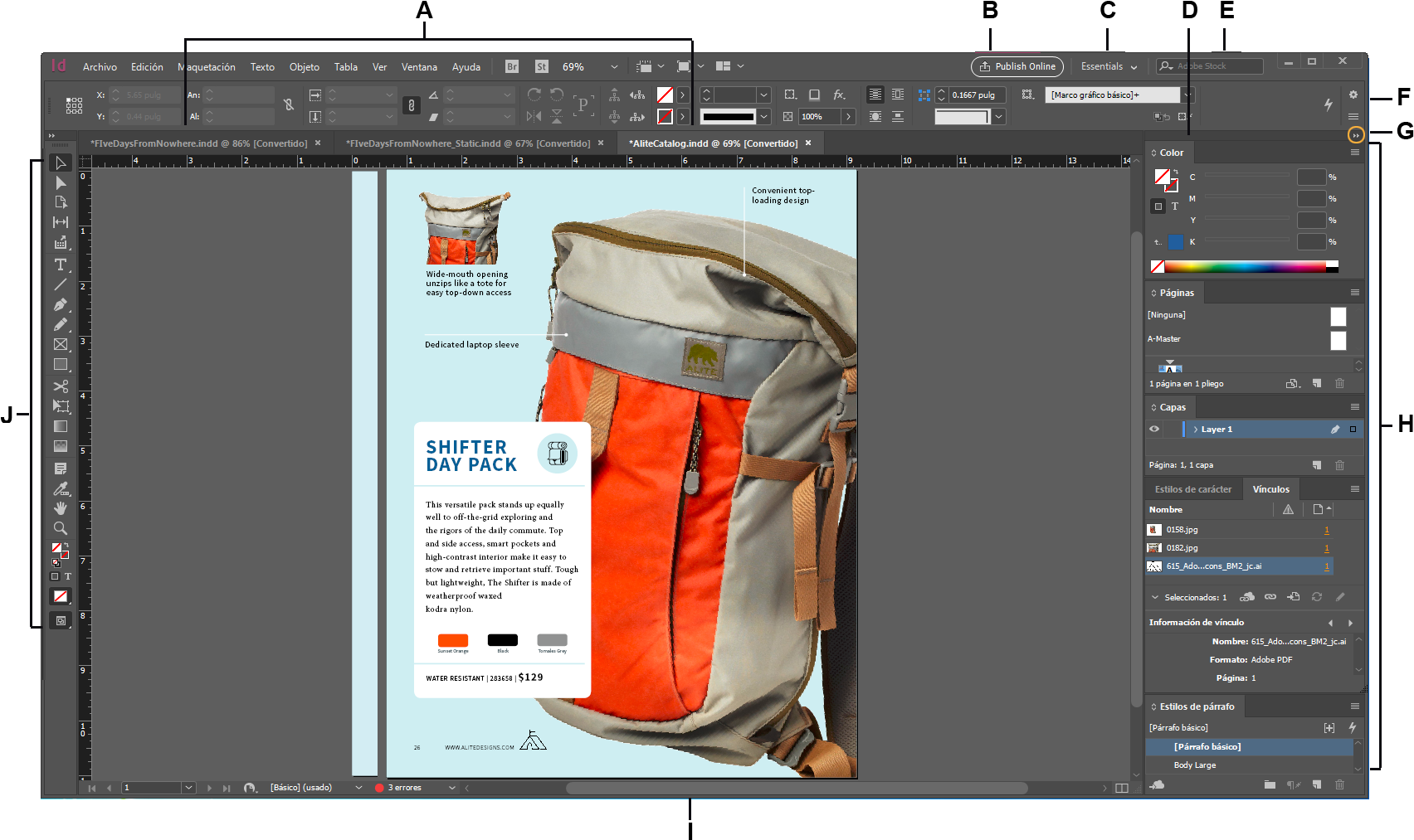 Backpack Design Adobe In Design Workspace PNG