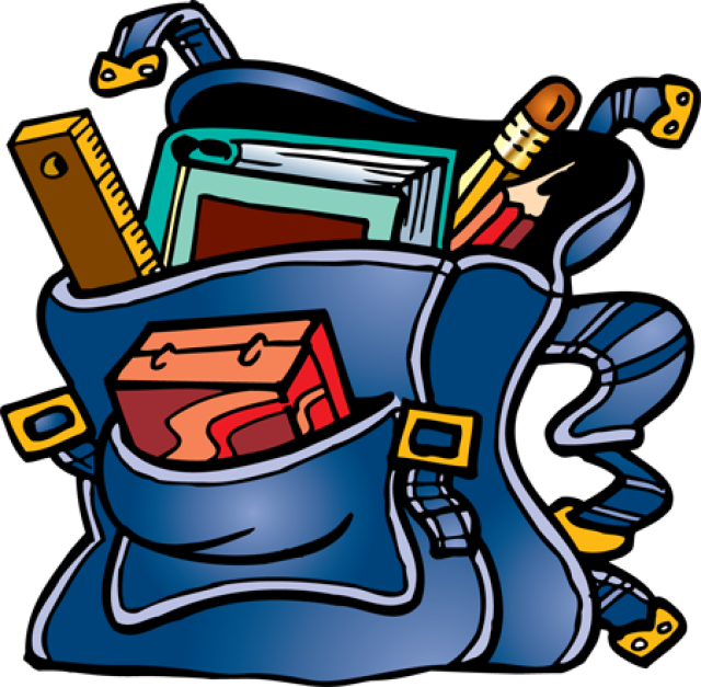 Backpack Fullof School Supplies Clipart PNG