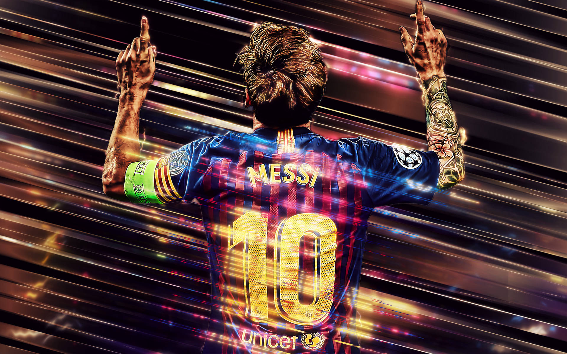 Fondode Pantalla De Messi 2020 Visto Desde Atrás. Fondo de pantalla
