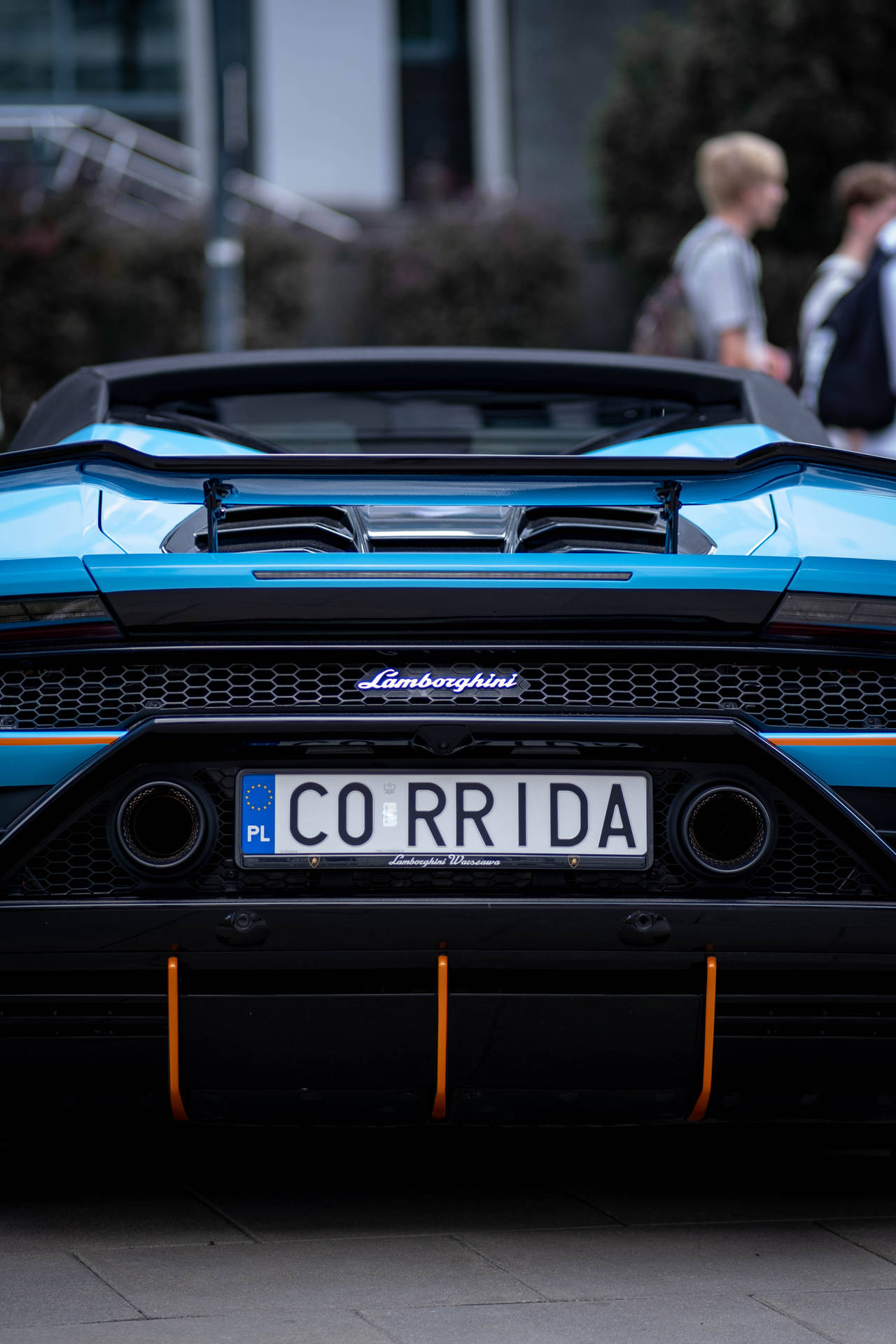 Backside Of Blue Lamborghini Galaxy Wallpaper