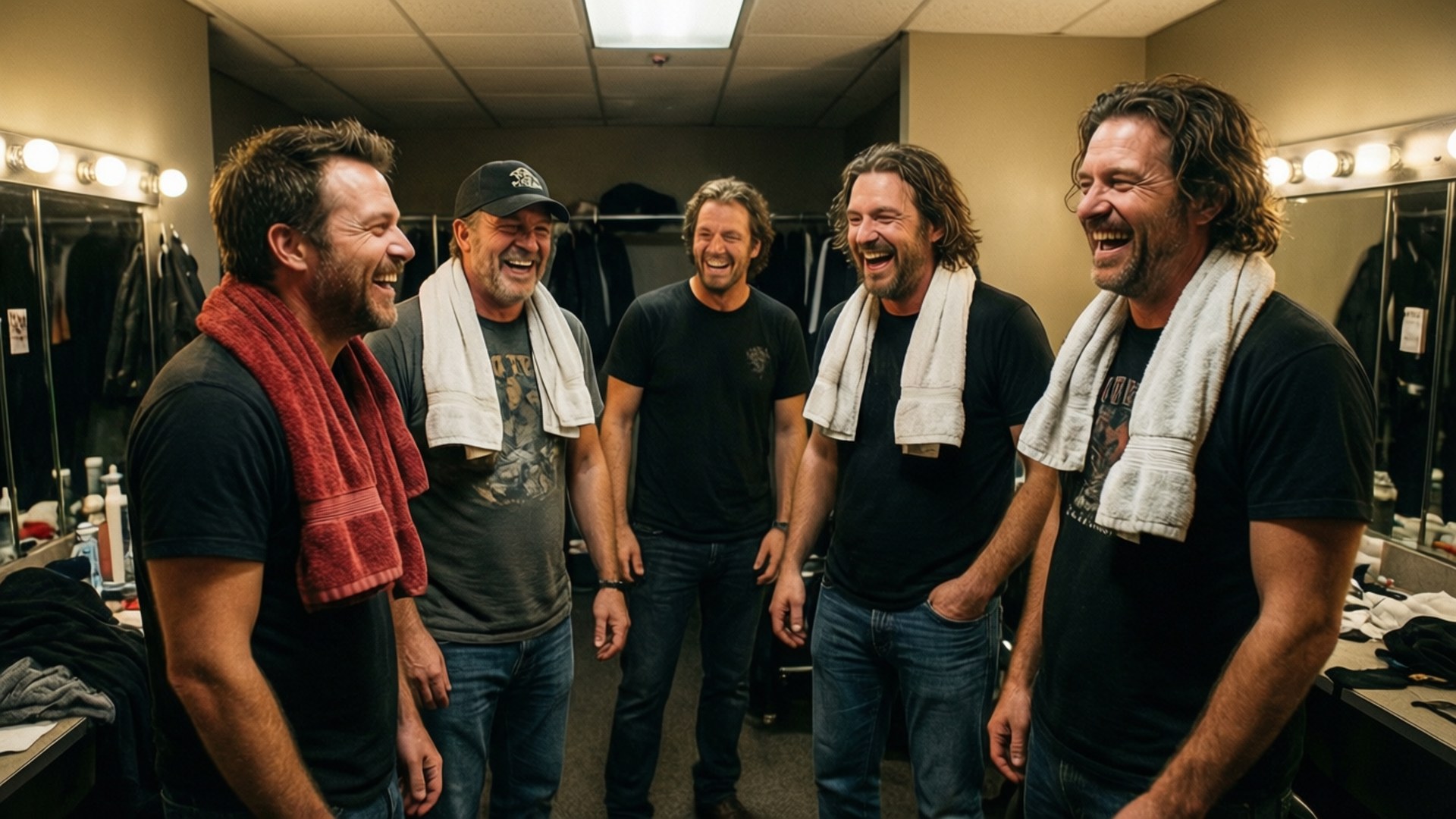Momento espontâneo nos bastidores de The Dells rindo