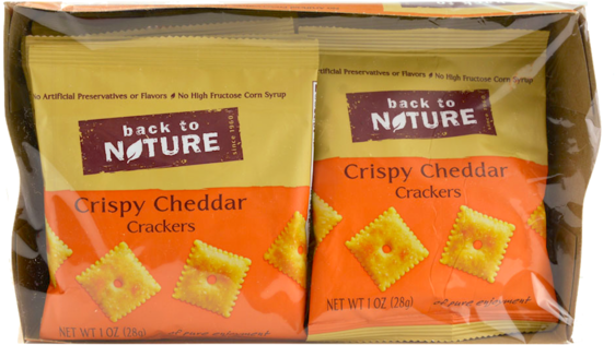 Backto Nature Crispy Cheddar Crackers Package PNG