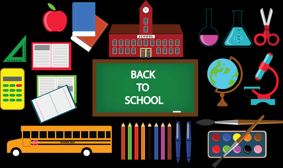 Backto School Essentials Graphic PNG