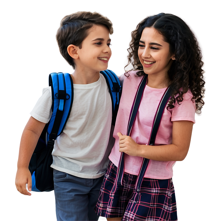 Backto School Siblings Smiling PNG