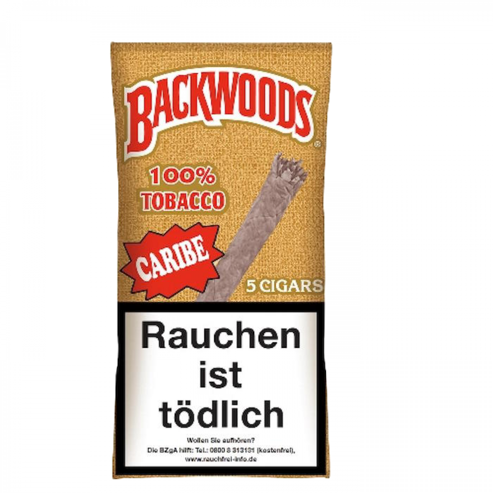 Backwoods Caribe Cigars Packaging PNG
