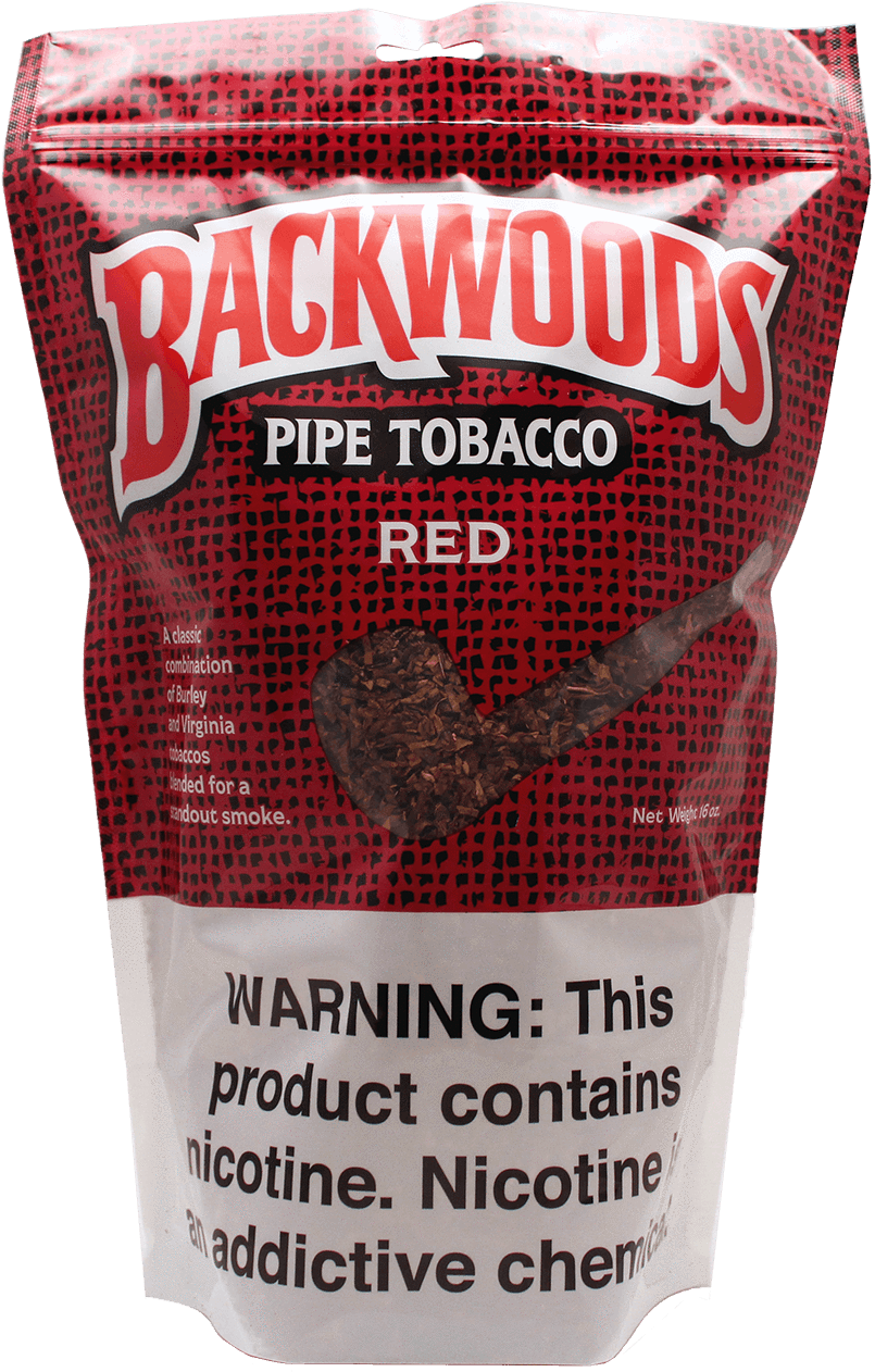 Backwoods Pipe Tobacco Red Packaging PNG