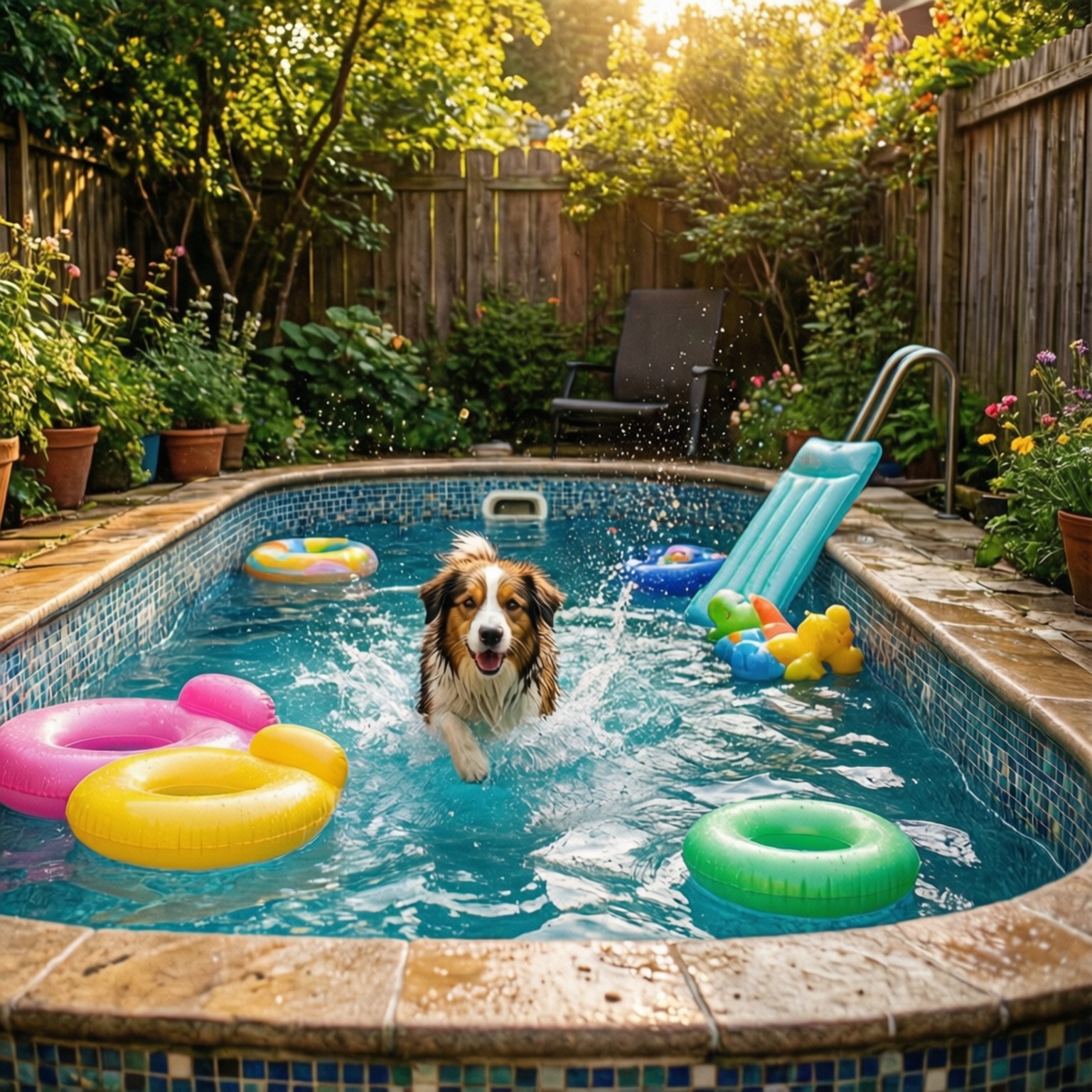 Pool sjov i baghaven Wallpapers