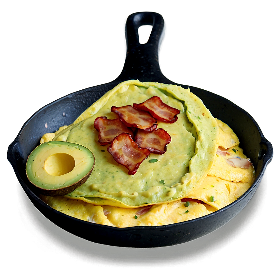 Bacon And Avocado Omelette Png 06262024 PNG
