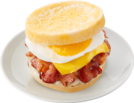 Bacon Egg Cheese Muffin Sandwich PNG