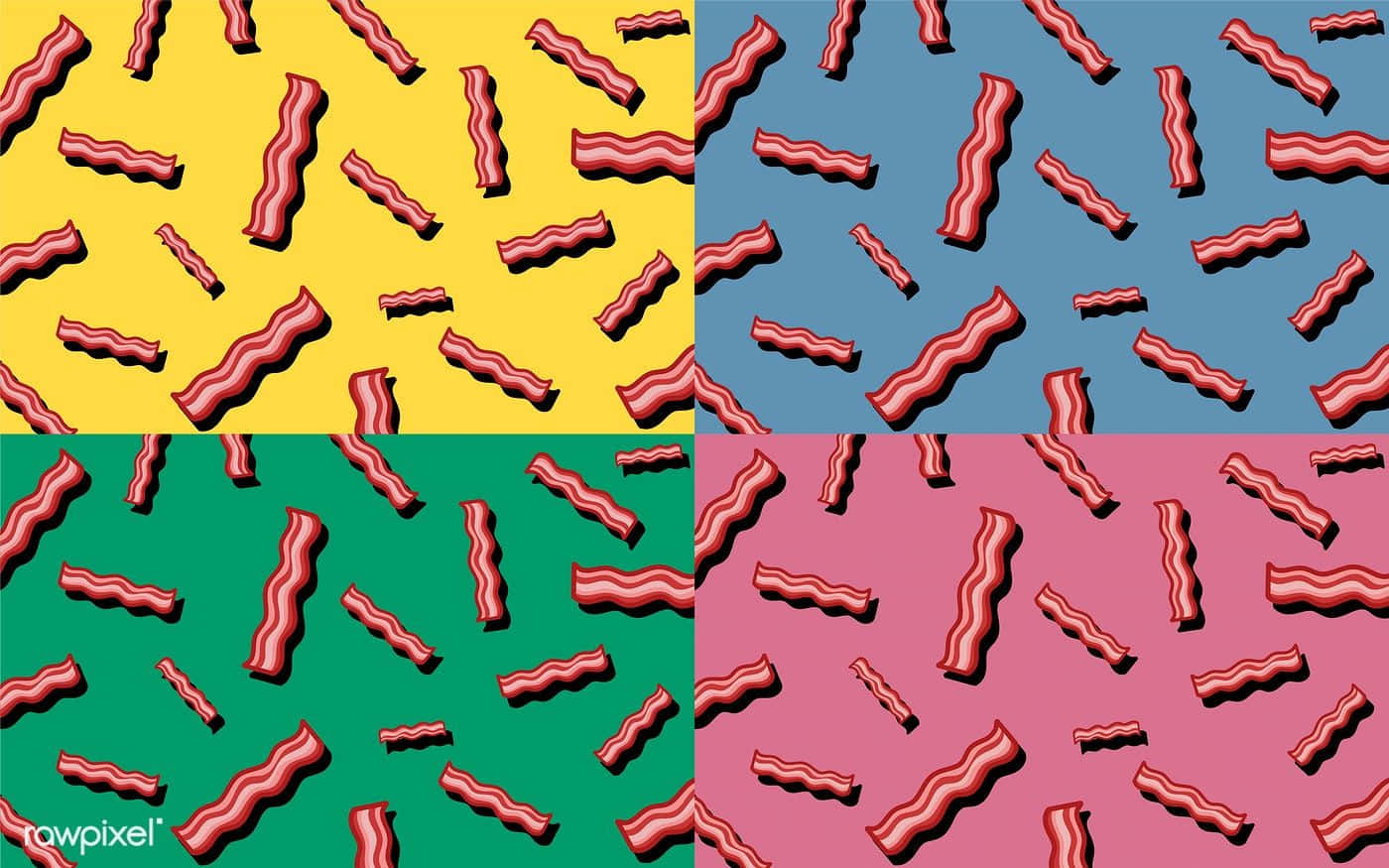 Four Different Patterns Of Bacon In Different Colors