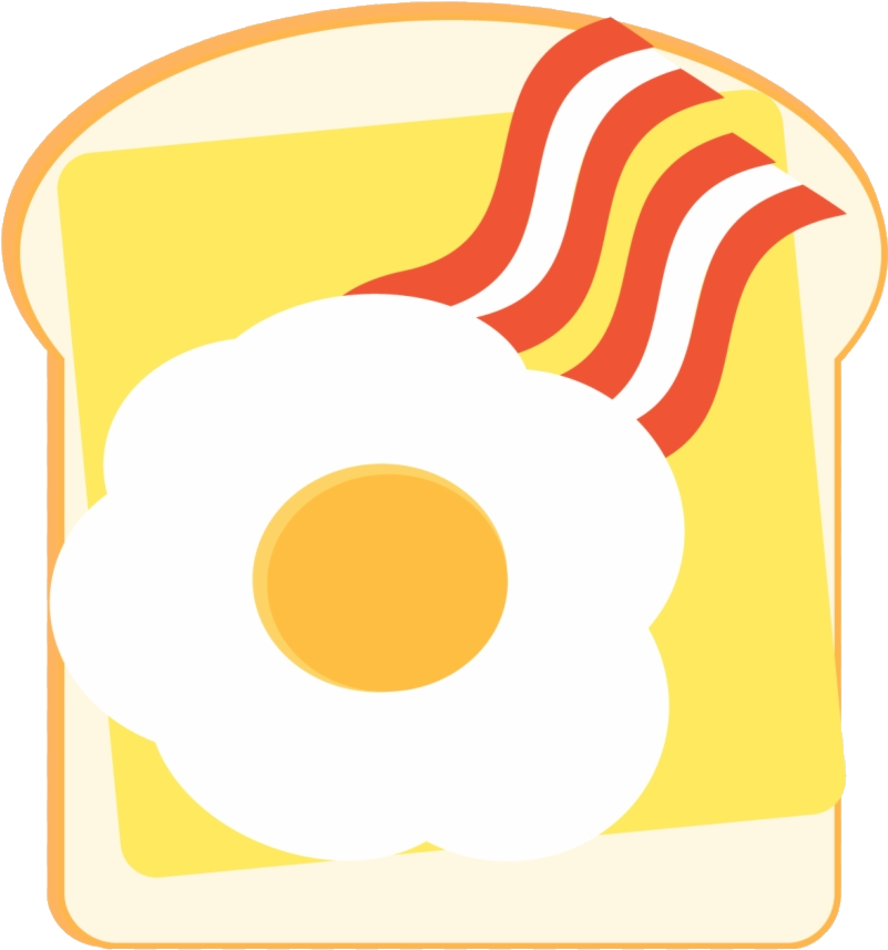 Baconand Eggon Toast Graphic PNG