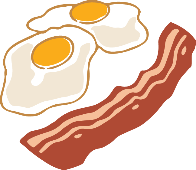 Baconand Eggs Vector Illustration PNG