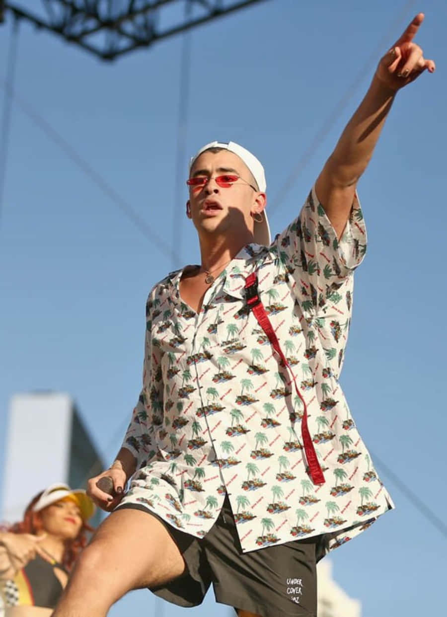 Bad Bunny captures the crowd during a live performance.