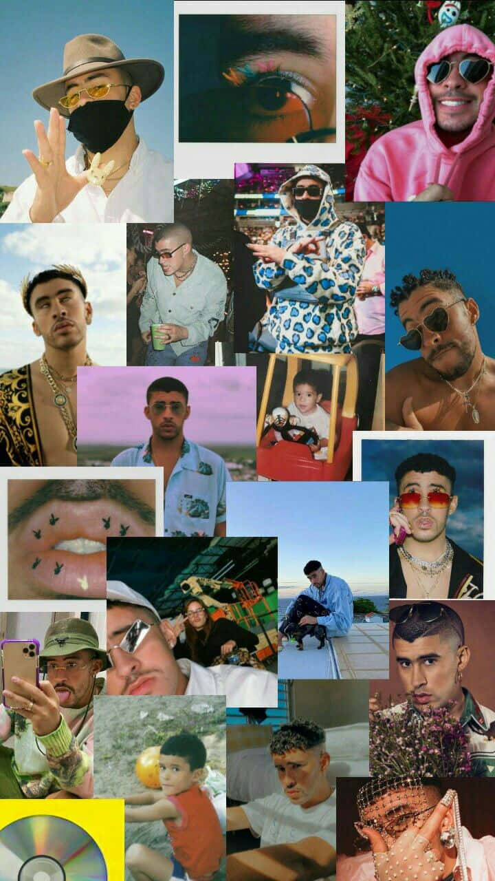 Bad Bunny Aesthetic Collage Wallpaper