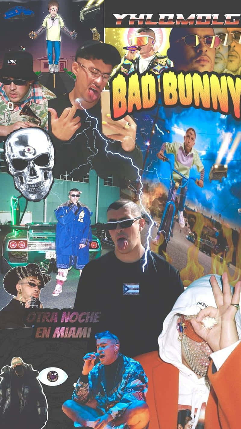 Bad Bunny Collage Aesthetic Wallpaper
