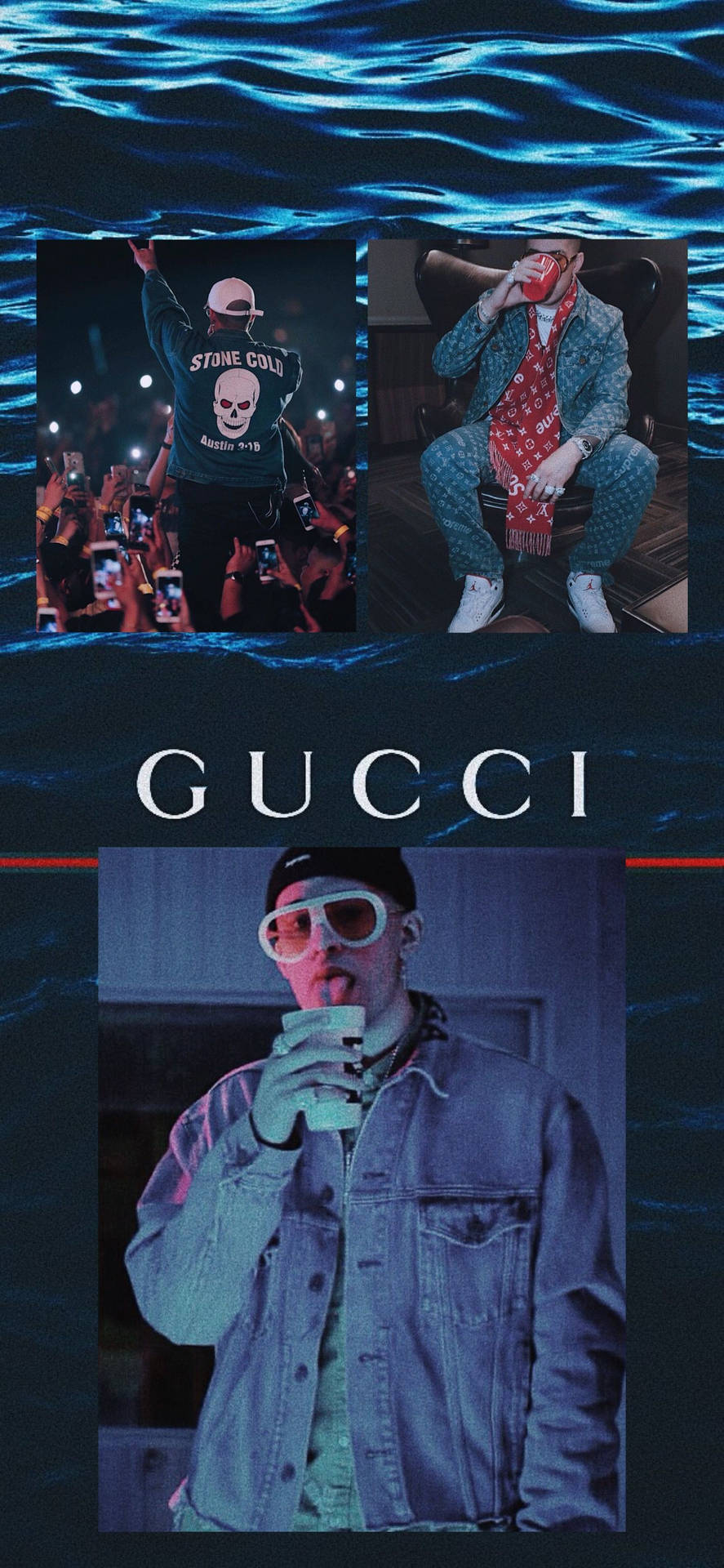 Bad Bunny Gucci Poster Background