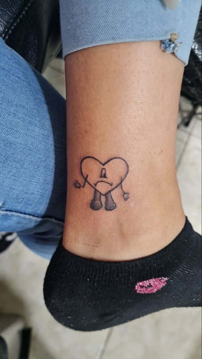 Bad Bunny Heart Tattoo Ankle Wallpaper