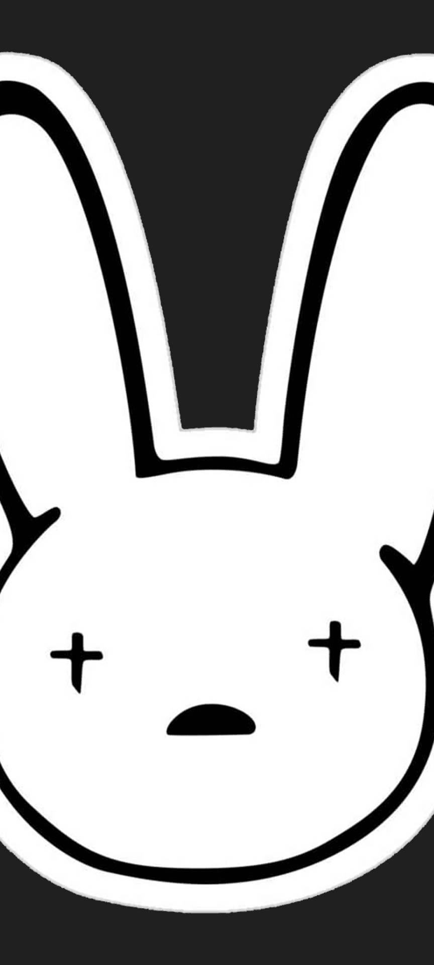 Black And White Bad Bunny Logo Background