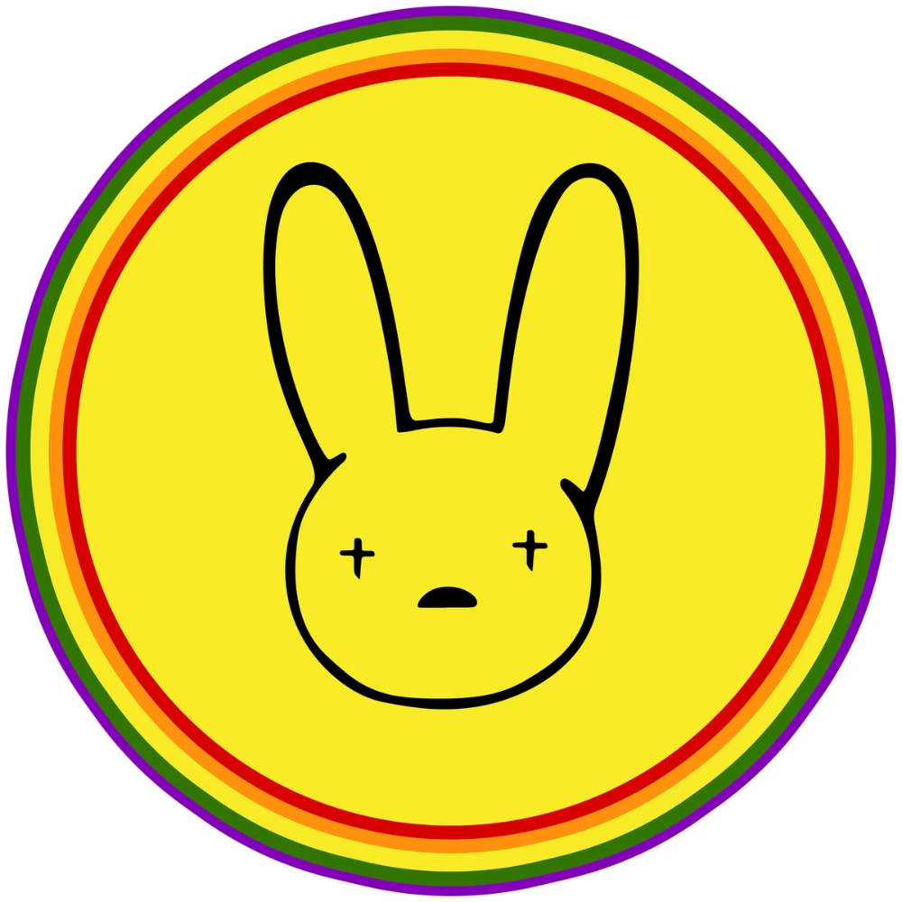 Bad Bunny Logo Inside Yellow Circle Background