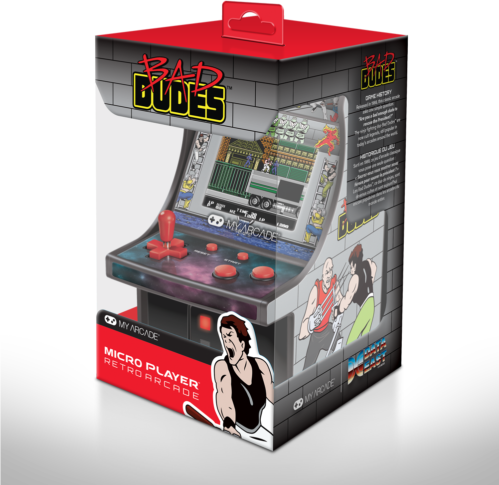 Bad Dudes Micro Player Arcade Box PNG