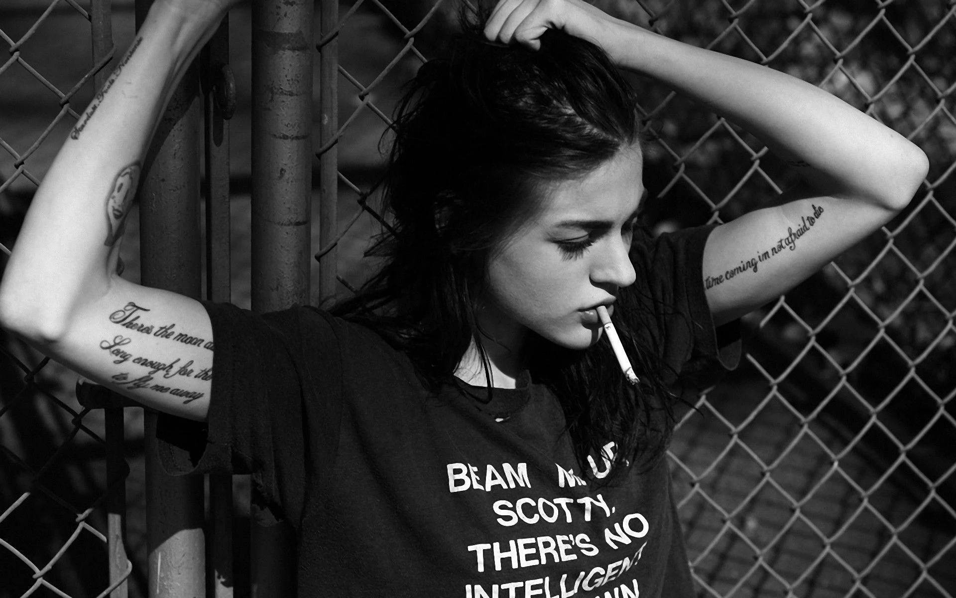 Bad Girl Smoking Cigarette