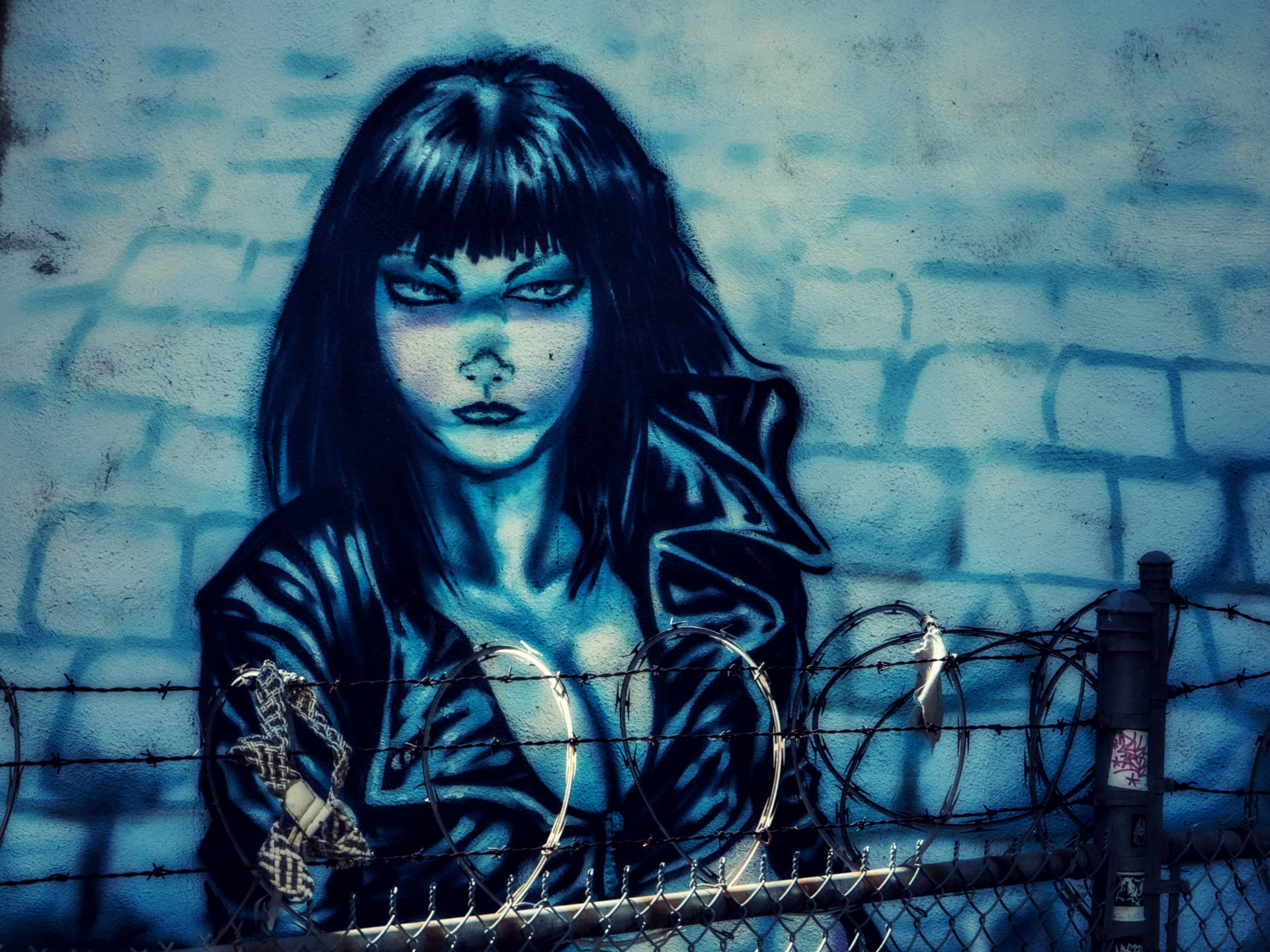 Bad Girl Street Painting Wallpaper