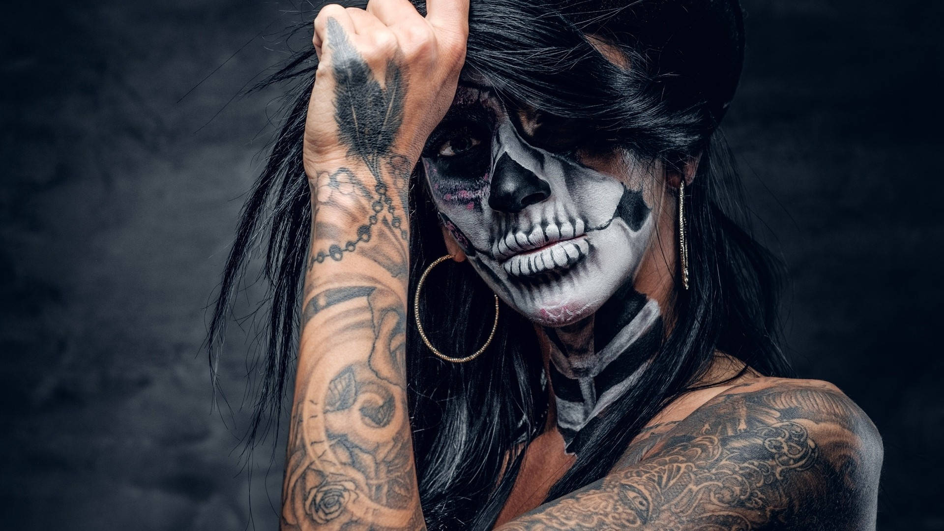 Bad Girl With Facial Tattoo Wallpaper