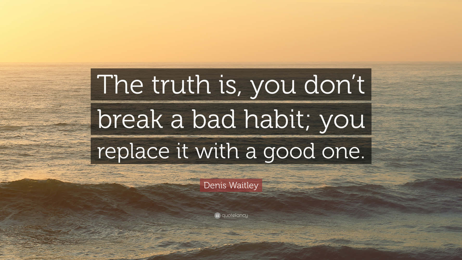 The Truth Is You Don't Break A Bad Habit You Replace It With A Good One