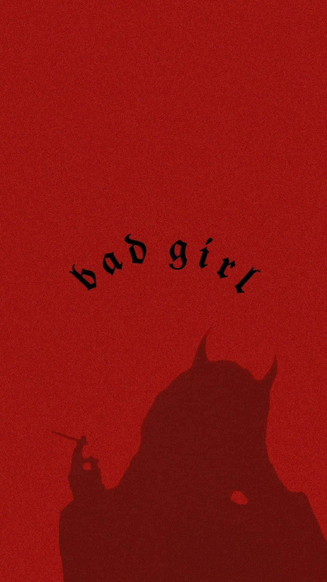 Bad Girl - A Devil Silhouette On A Red Background
