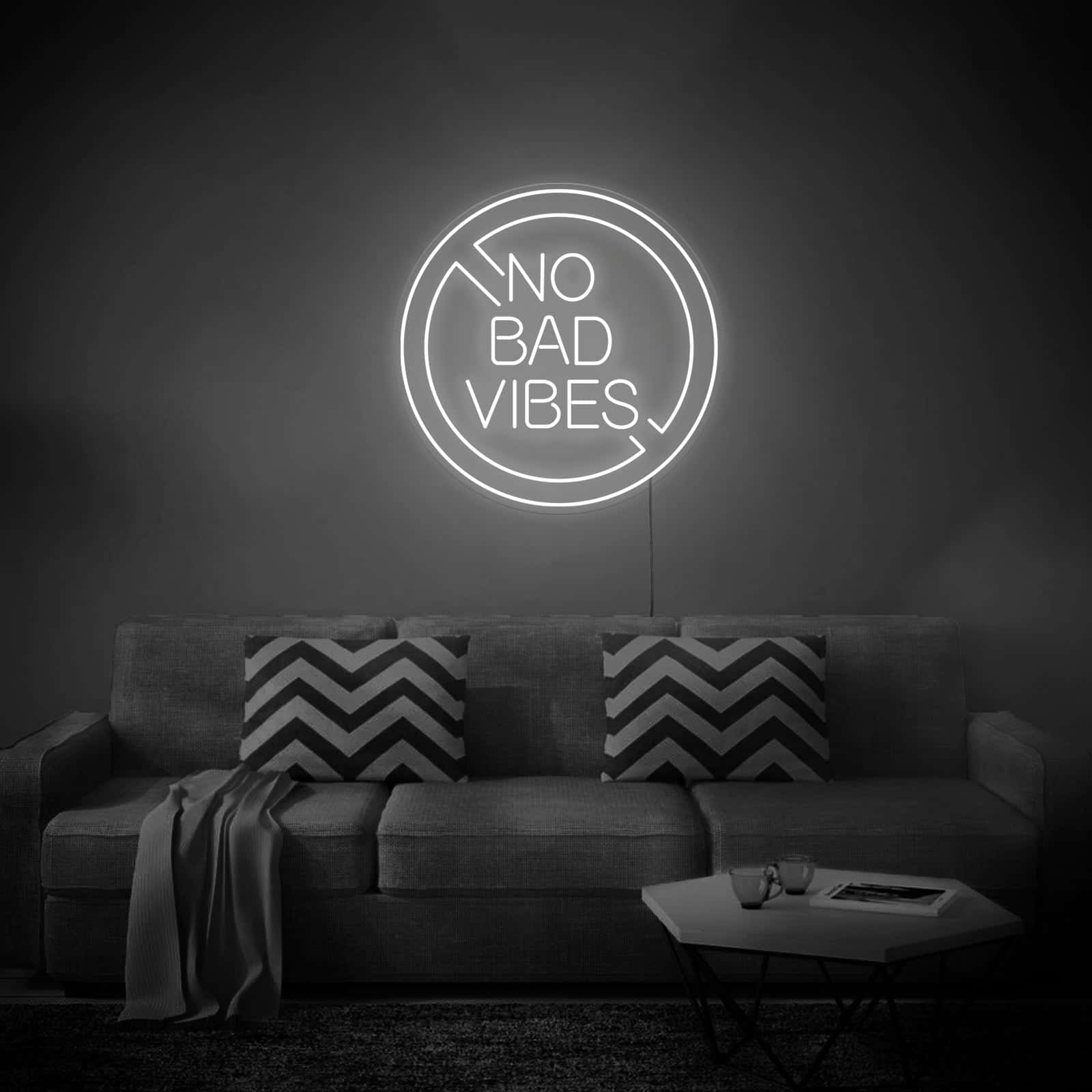 No Bad Vibes Neon Sign Wallpaper