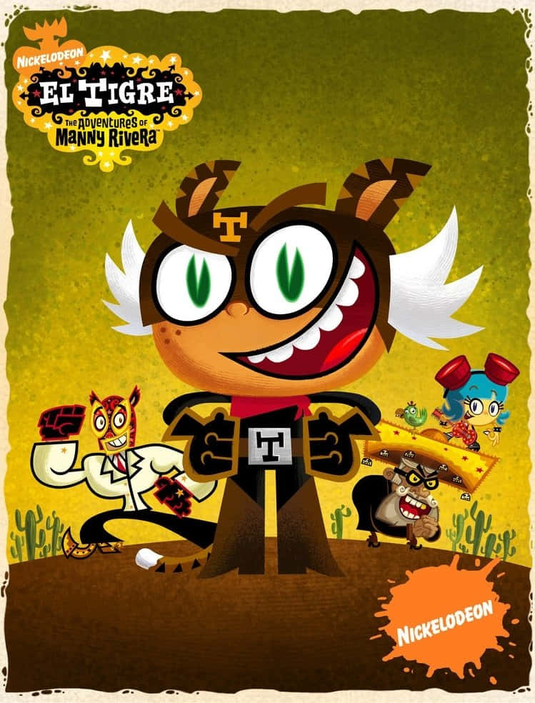 Badass Poster Of El Tigre The Adventures Of Manny Rivera Wallpaper