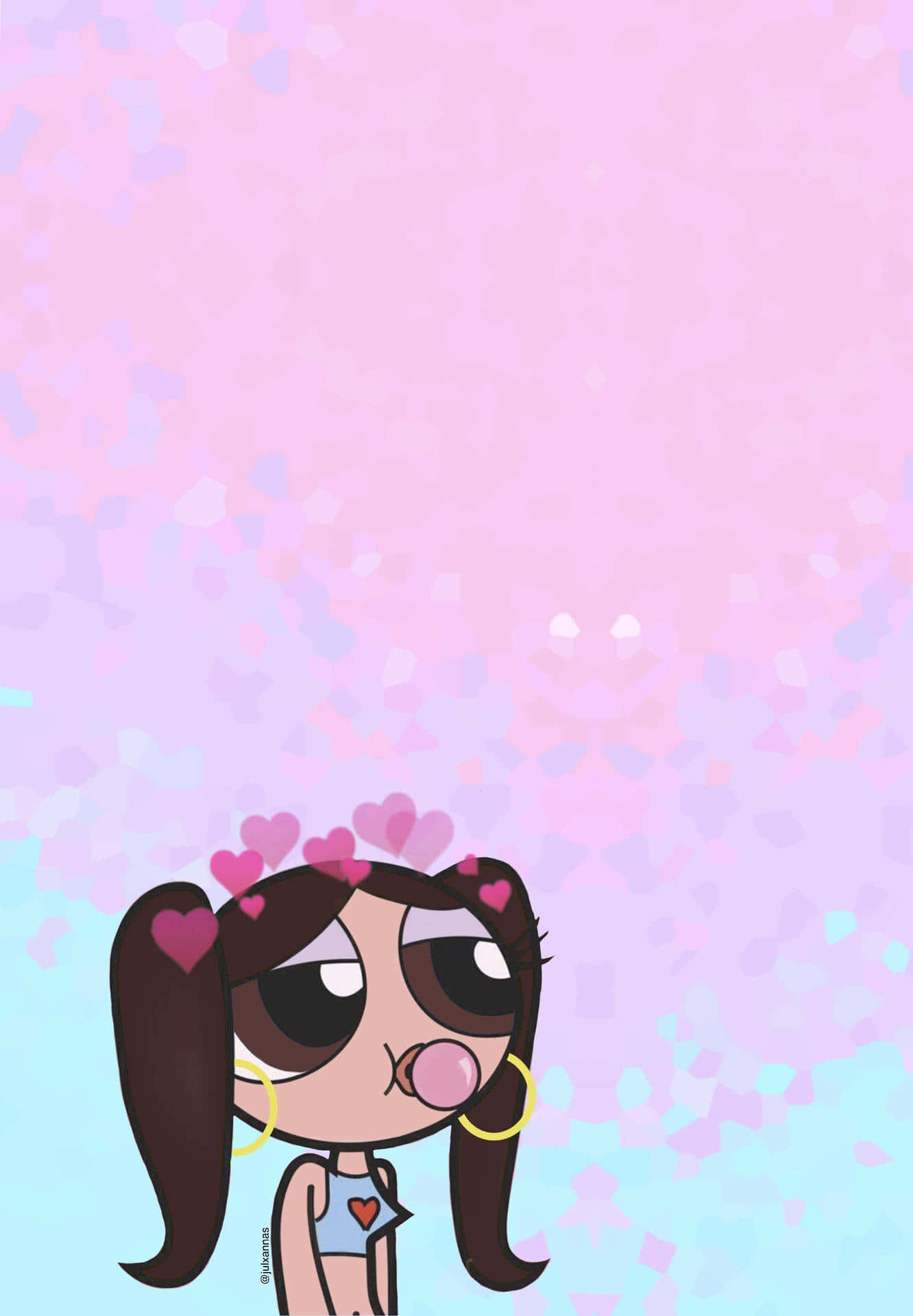 A Cartoon Girl With A Pink Bow In Her Hair