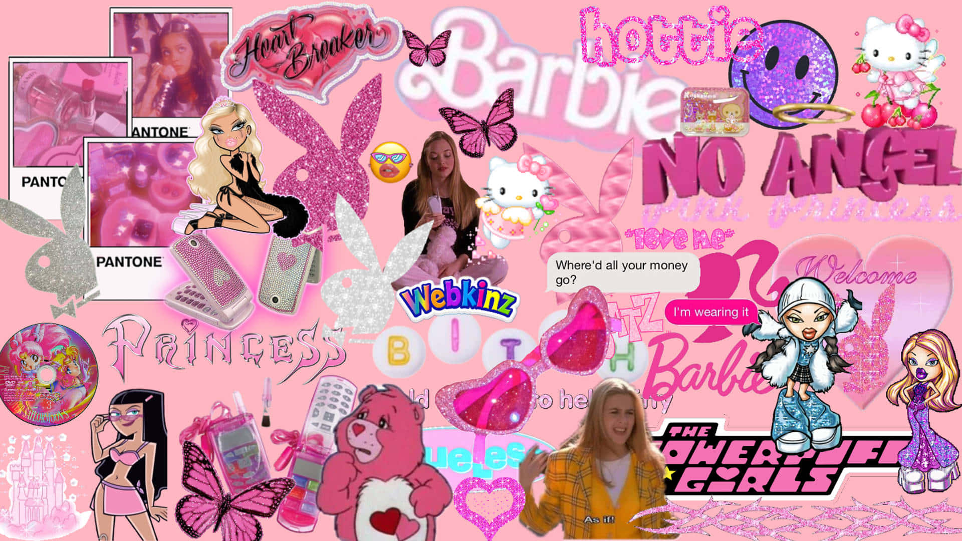 Baddie Barbie Collage Aesthetic Wallpaper