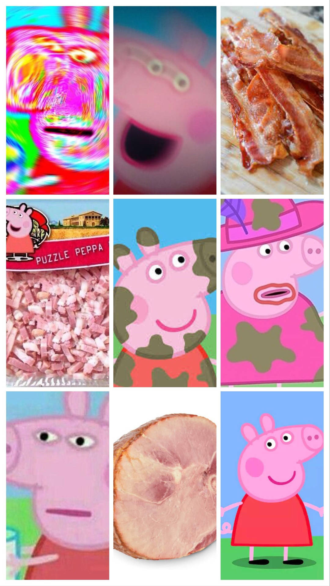 'Baddie Peppa Pig brings out her rebellious side with her pink jacket, bracers and guitar.' Wallpaper
