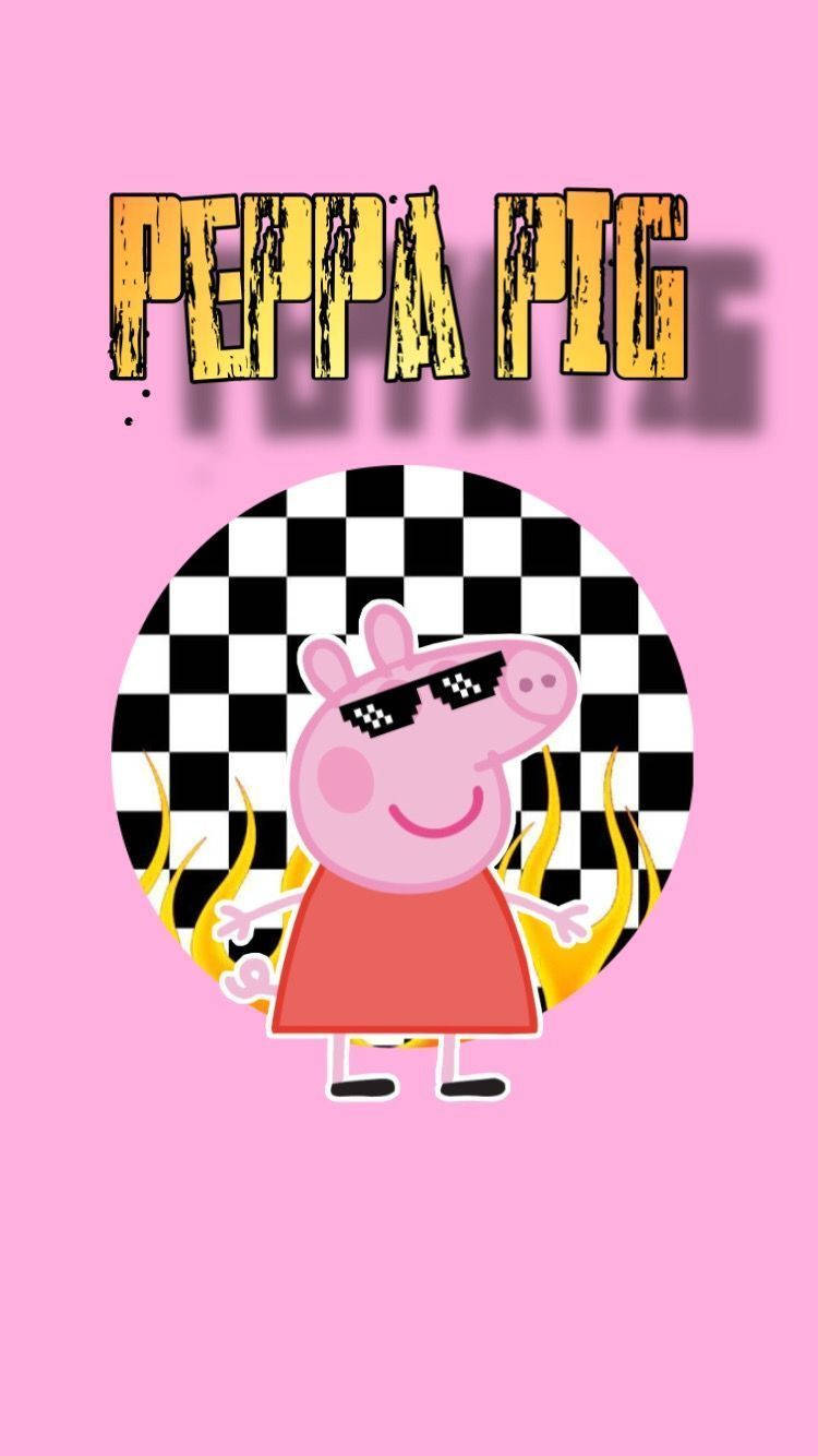 Denfräcka Och Coola Peppa Pig På Skärmsläckaren. Wallpaper