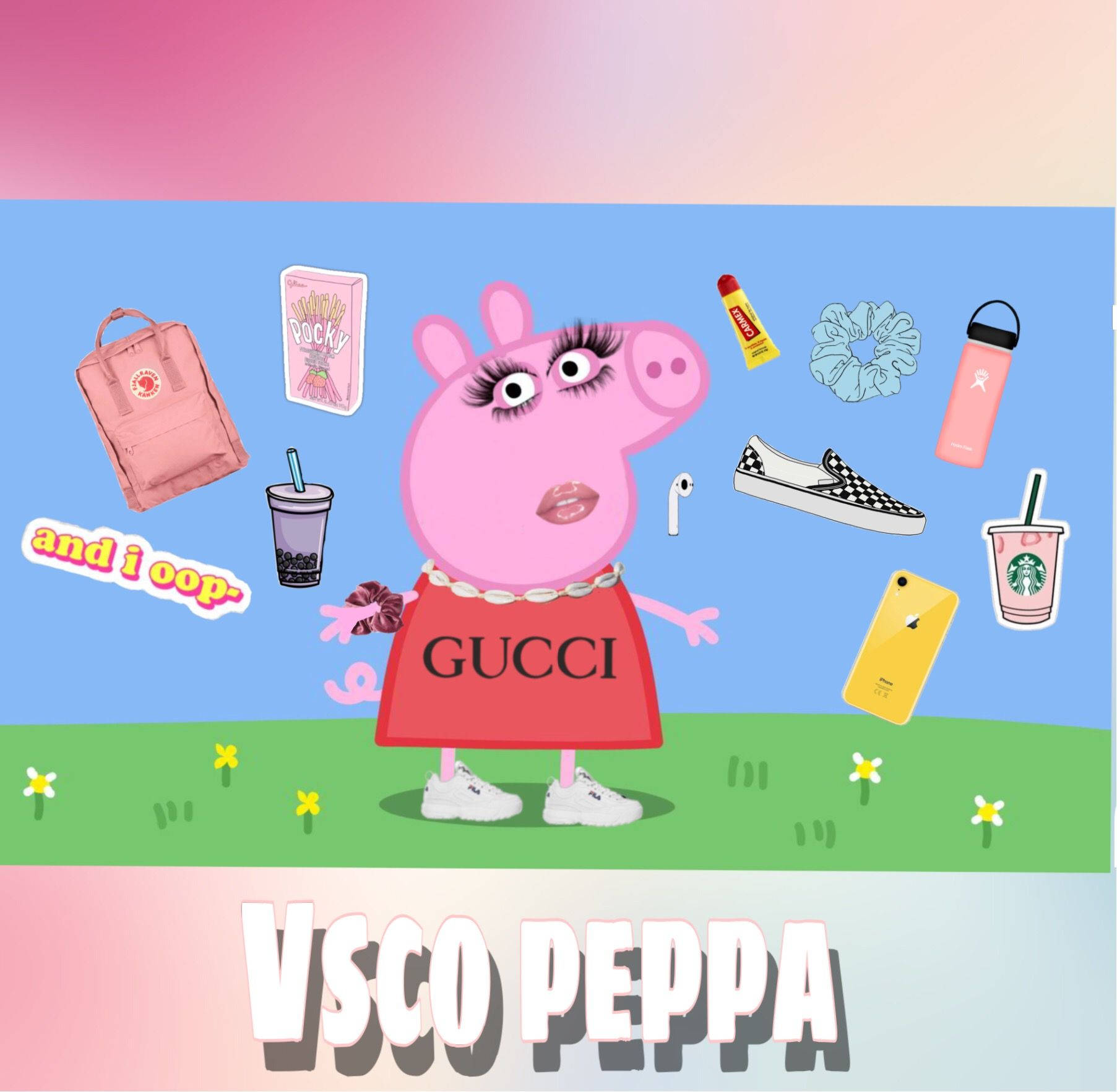 Baddie Peppa Pig ready to party! Wallpaper