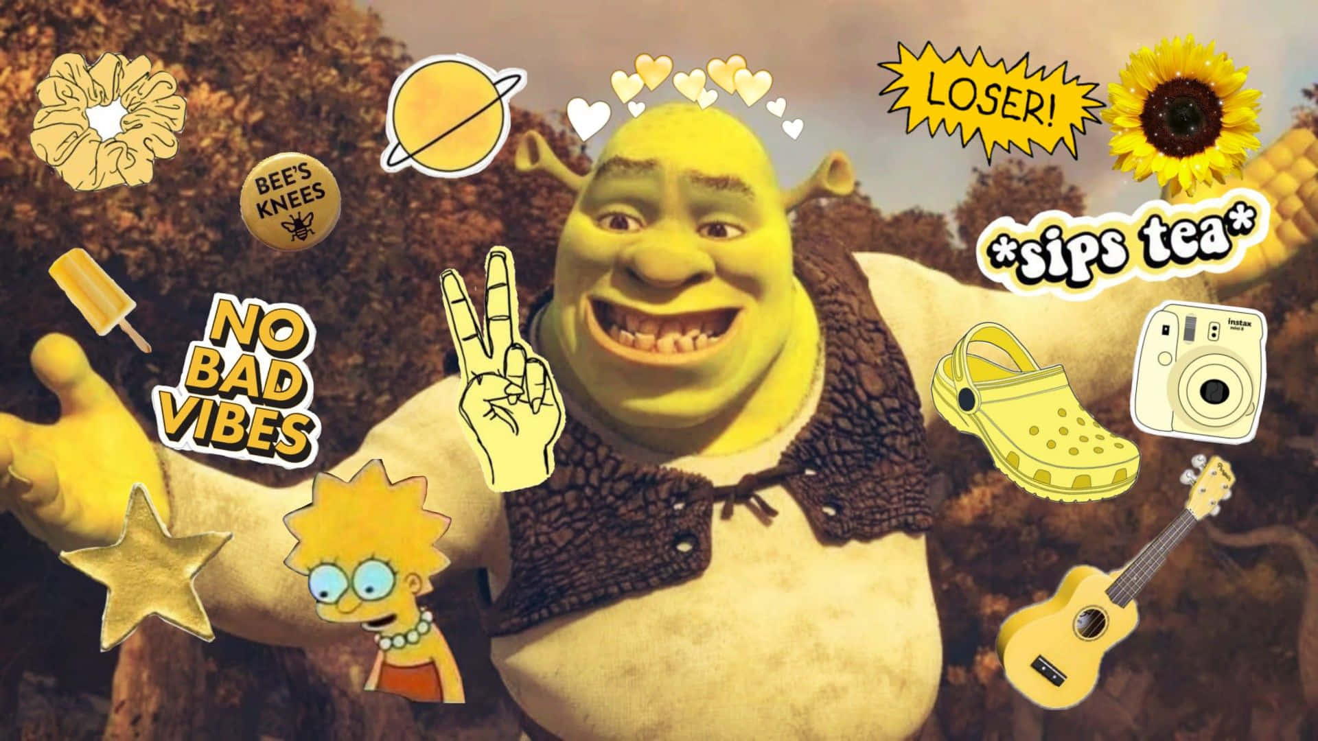 Baddie_ Shrek_ Meme_ Collage Wallpaper