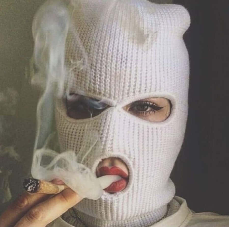 Baddie Ski Mask Smoke Aesthetic Wallpaper