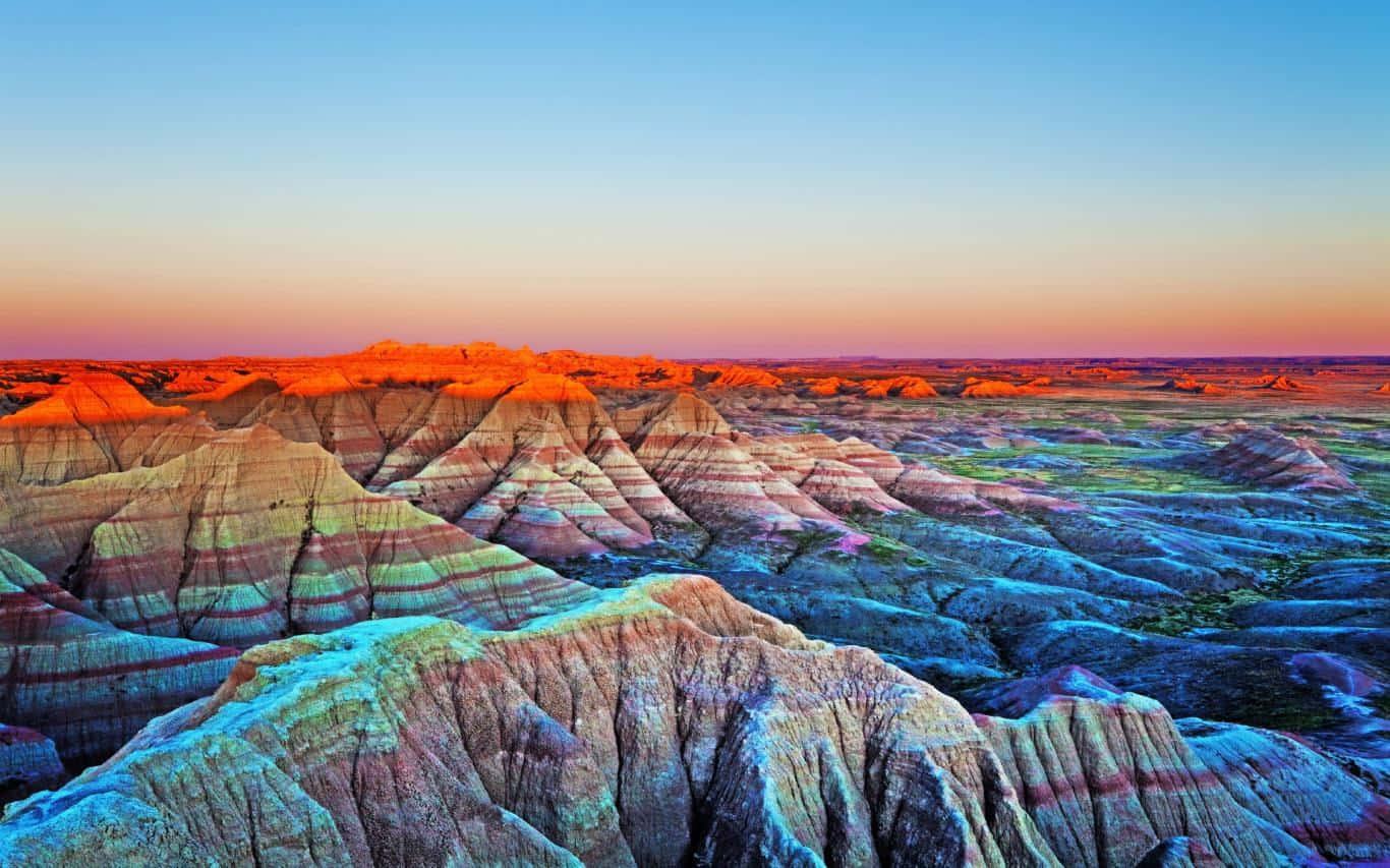 Badlands National Park Sunset Landscape Wallpaper