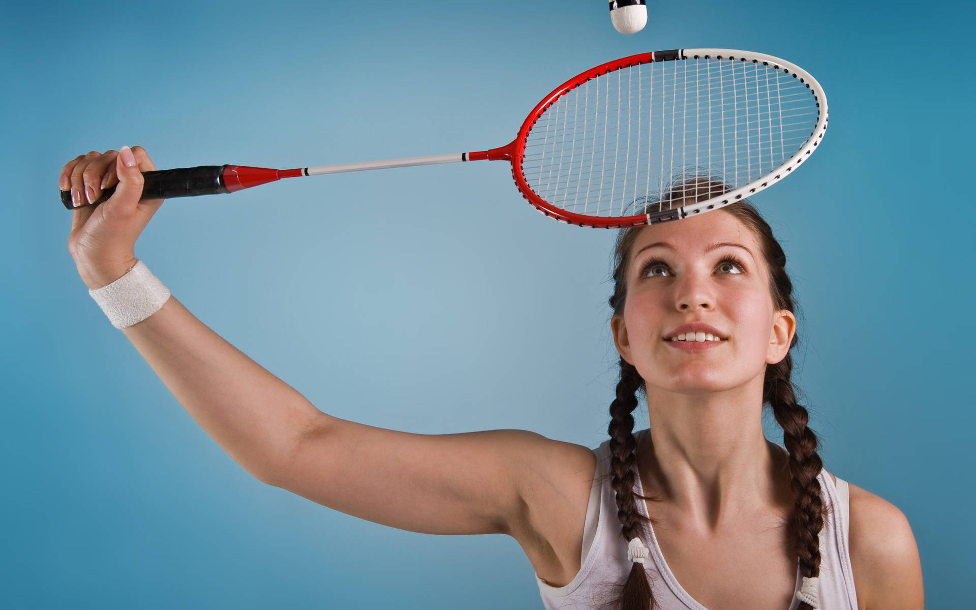 Badminton Player With Racket Wallpaper