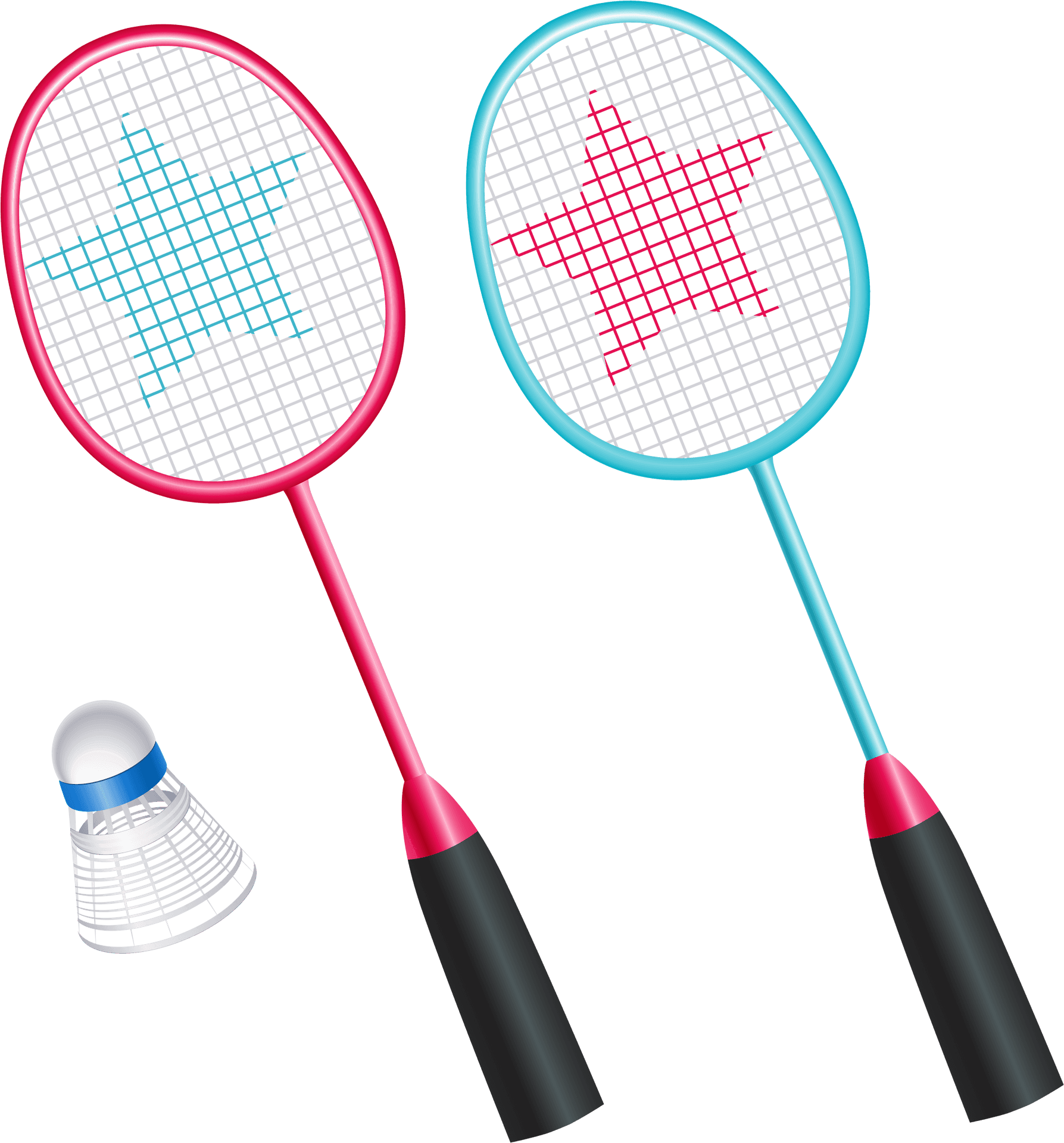 Badminton Racketsand Shuttlecock PNG