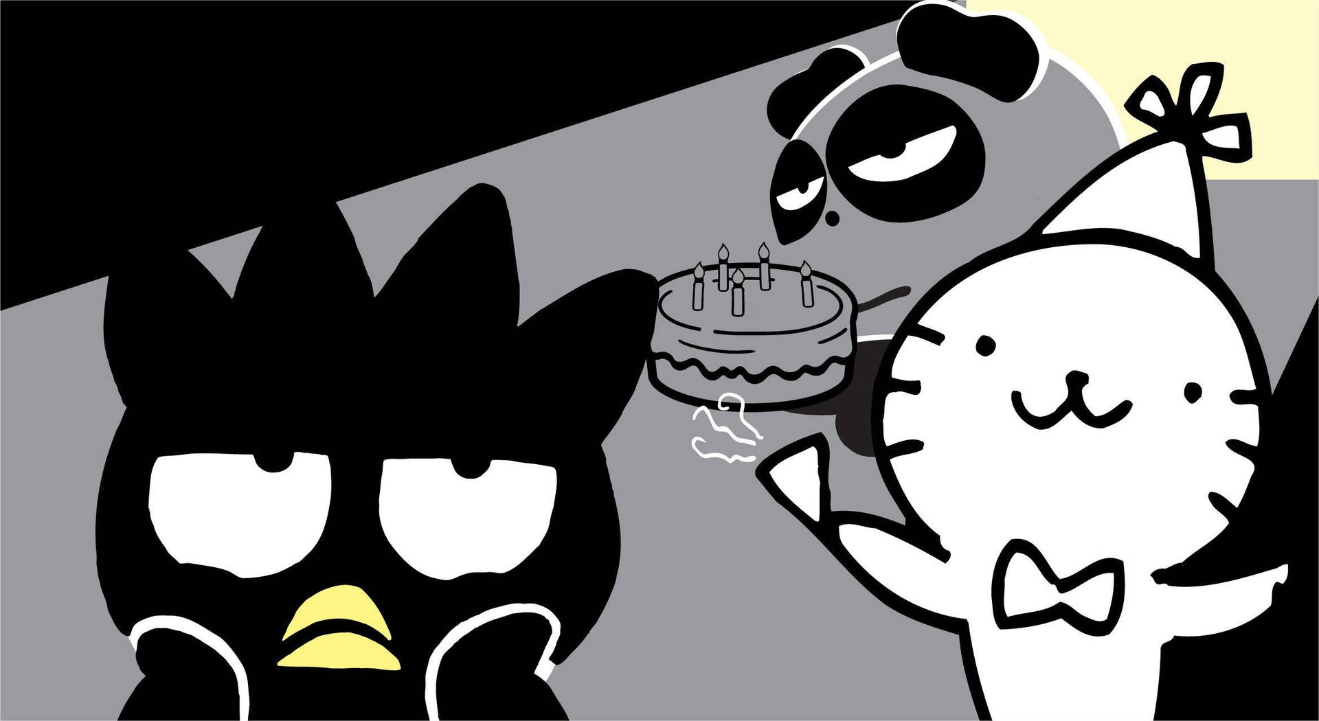 Badtz Maru And Pandaba With Cake