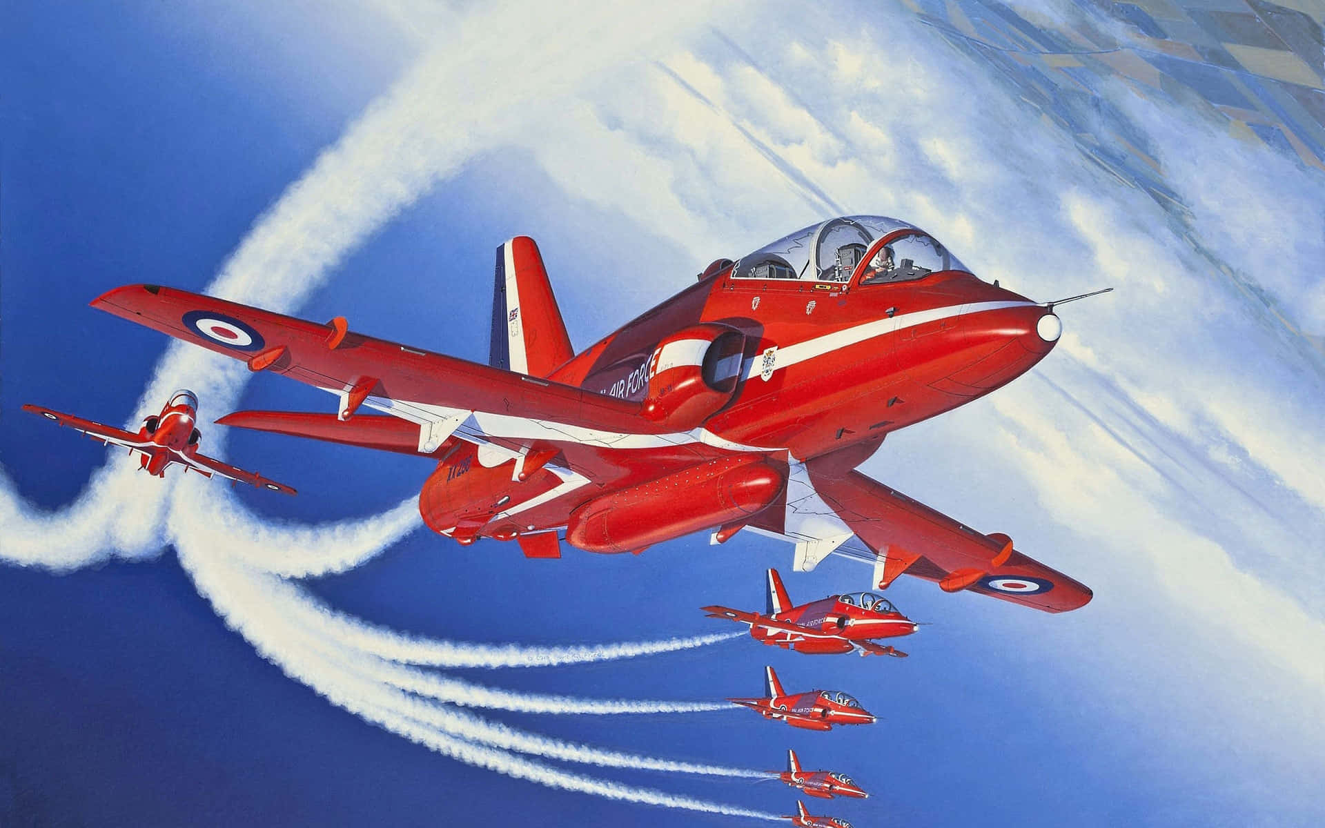 Baehawk T1 Red Arrows - Una Vista Spettacolare Nel Cielo Sfondo