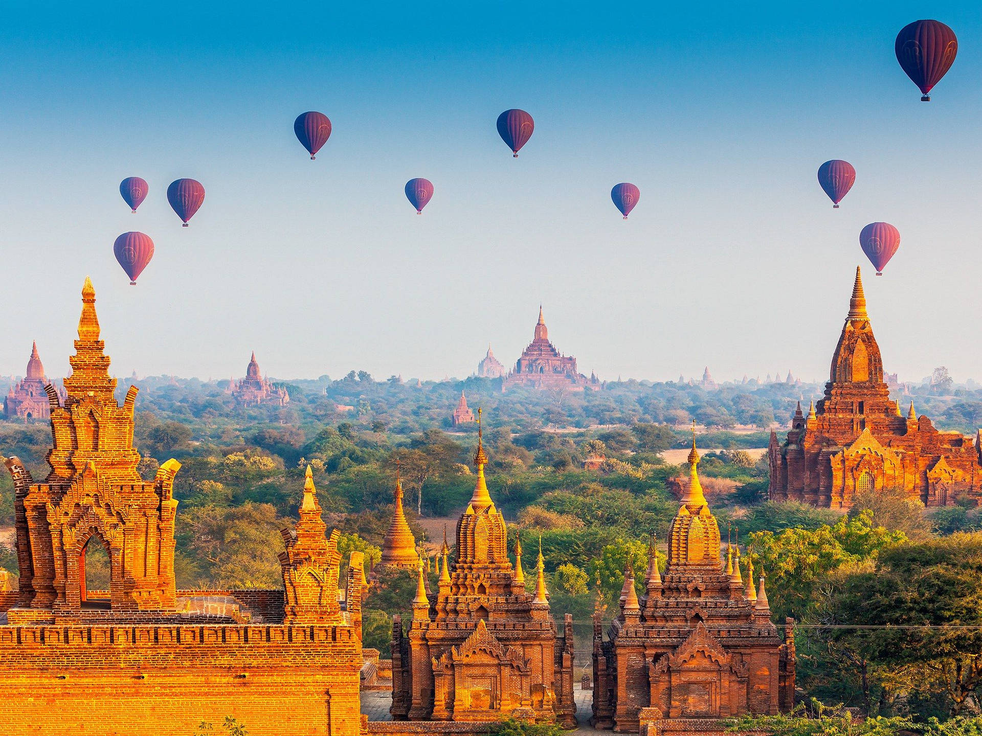Templode Bagan En Myanmar Fondo de pantalla