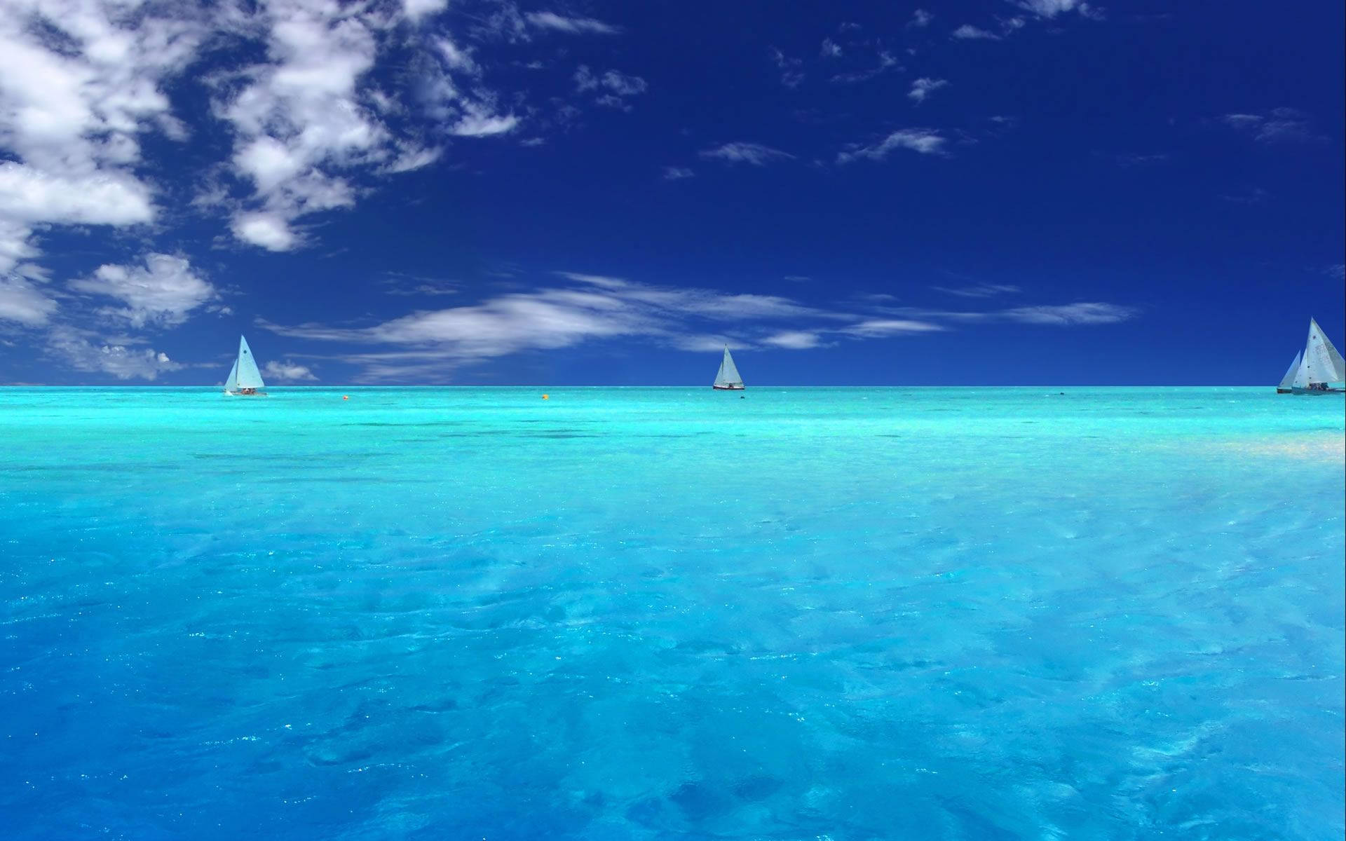 Bahamas Blå Caribiske Hav Wallpaper
