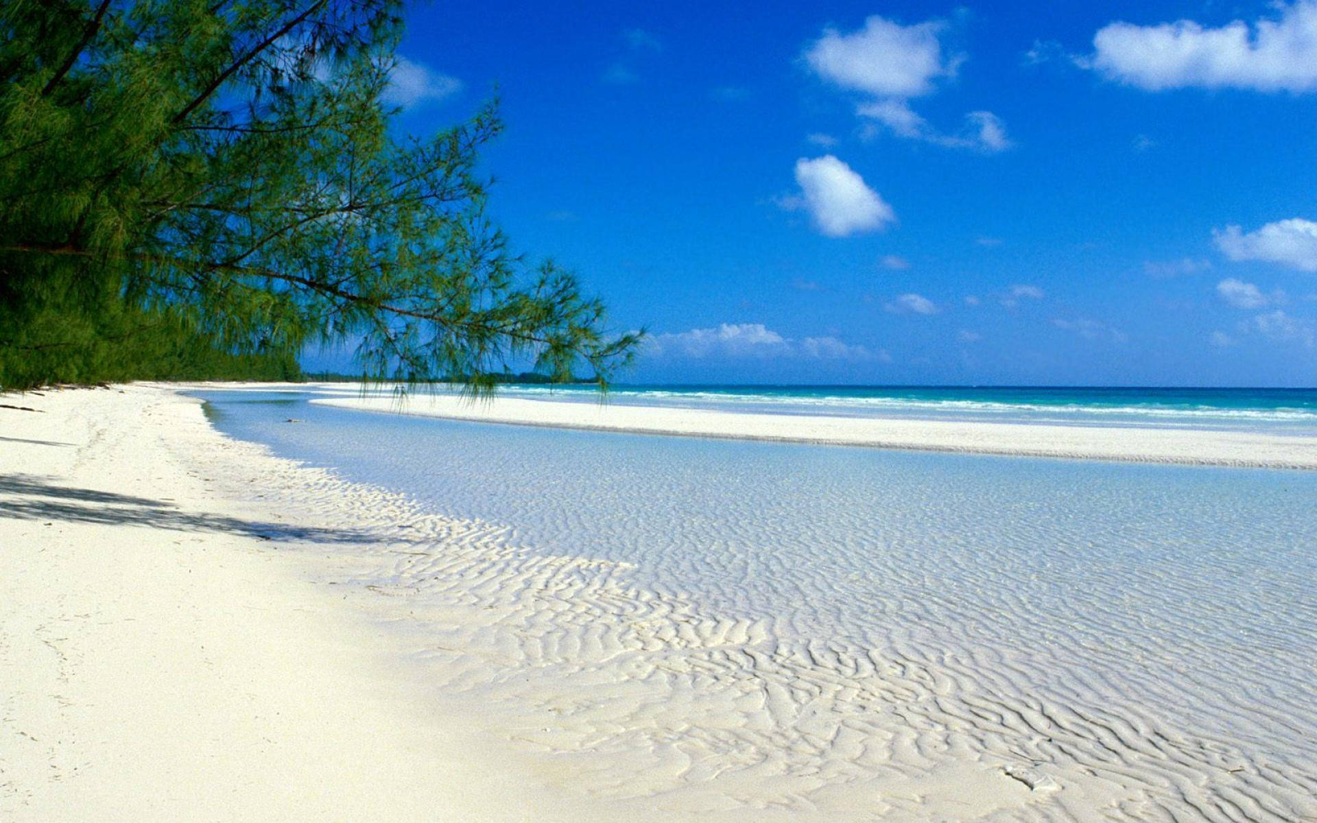 Bahamas rolige strand skrivebords-tapet: Nyd dit eget tropiske feriedestination på din skrivebordsundergrund. Wallpaper
