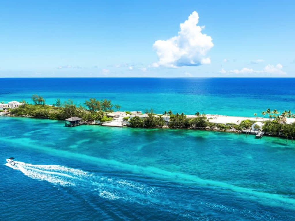 Asombrosavista Del Paraíso De La Isla De Bahamas Fondo de pantalla