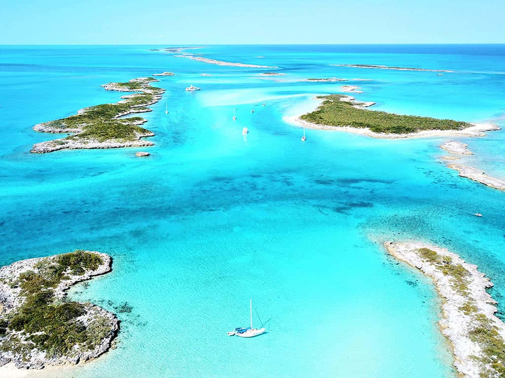 Impresionantevista A La Playa En La Isla De Bahamas Fondo de pantalla